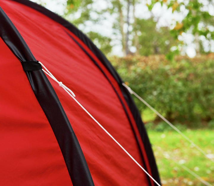 ProAction 6 Man 3 Room Tunnel Camping Tent - Red