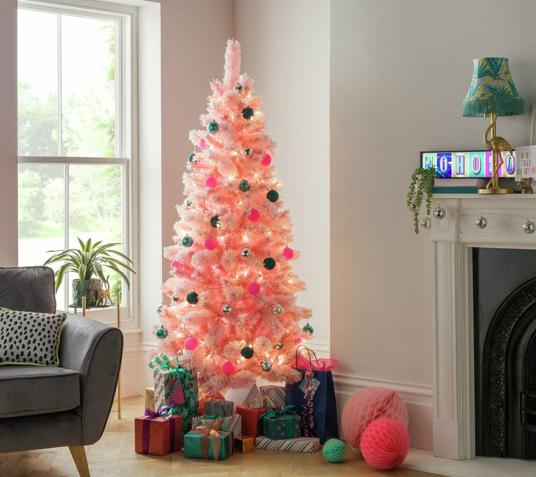 Home 6ft Cashmere Artificial Christmas Tree - Pink