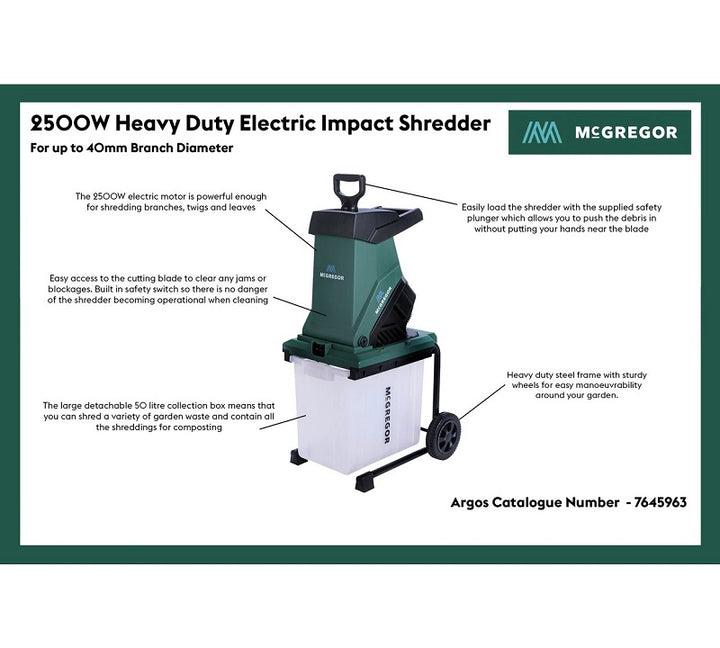 McGregor Impact Garden Shredder - 2500W