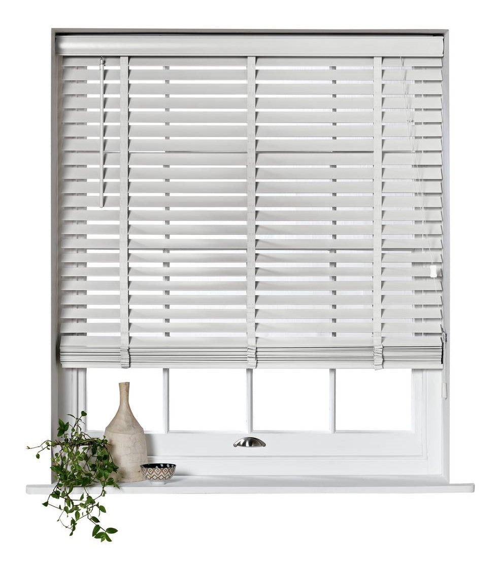 Home Elliott 50mm Wooden Tape Venetian Blind - White (No Fixtures)