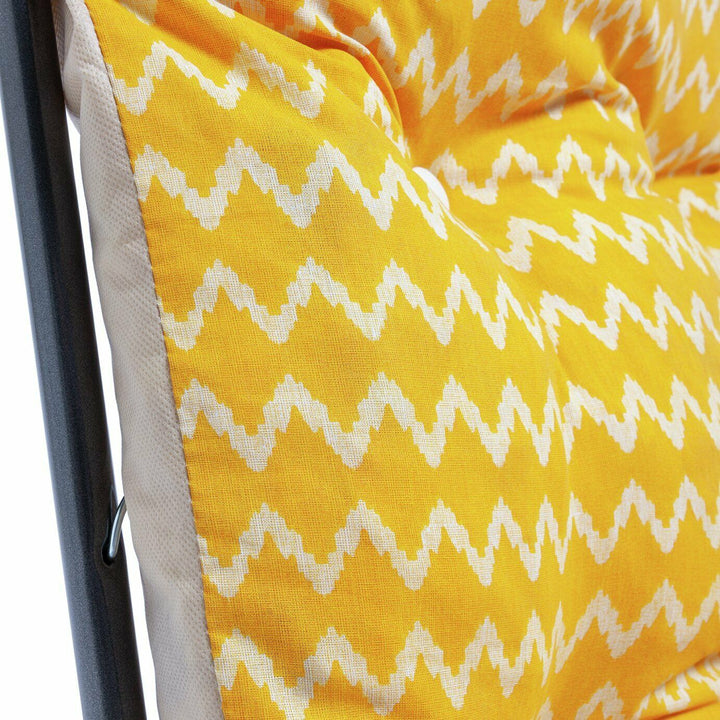 Home Folding Metal Sun Lounger - Yellow
