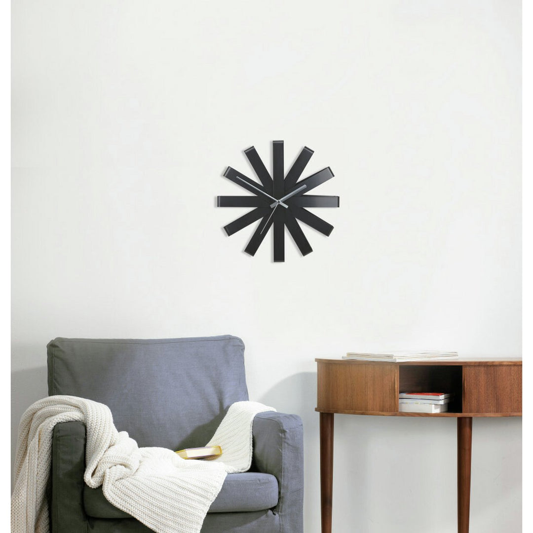Umbra Ribbon Wall Clock - Black & Silver