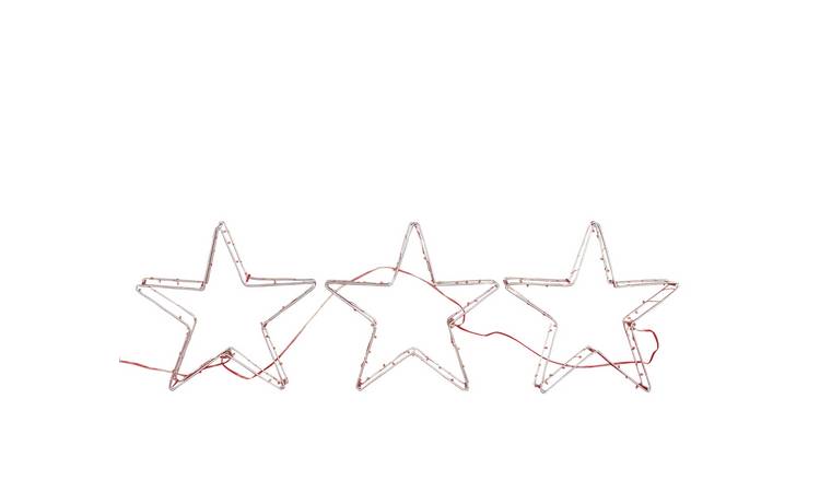 Home Trio Of Wire Star Lights Christmas Decorations