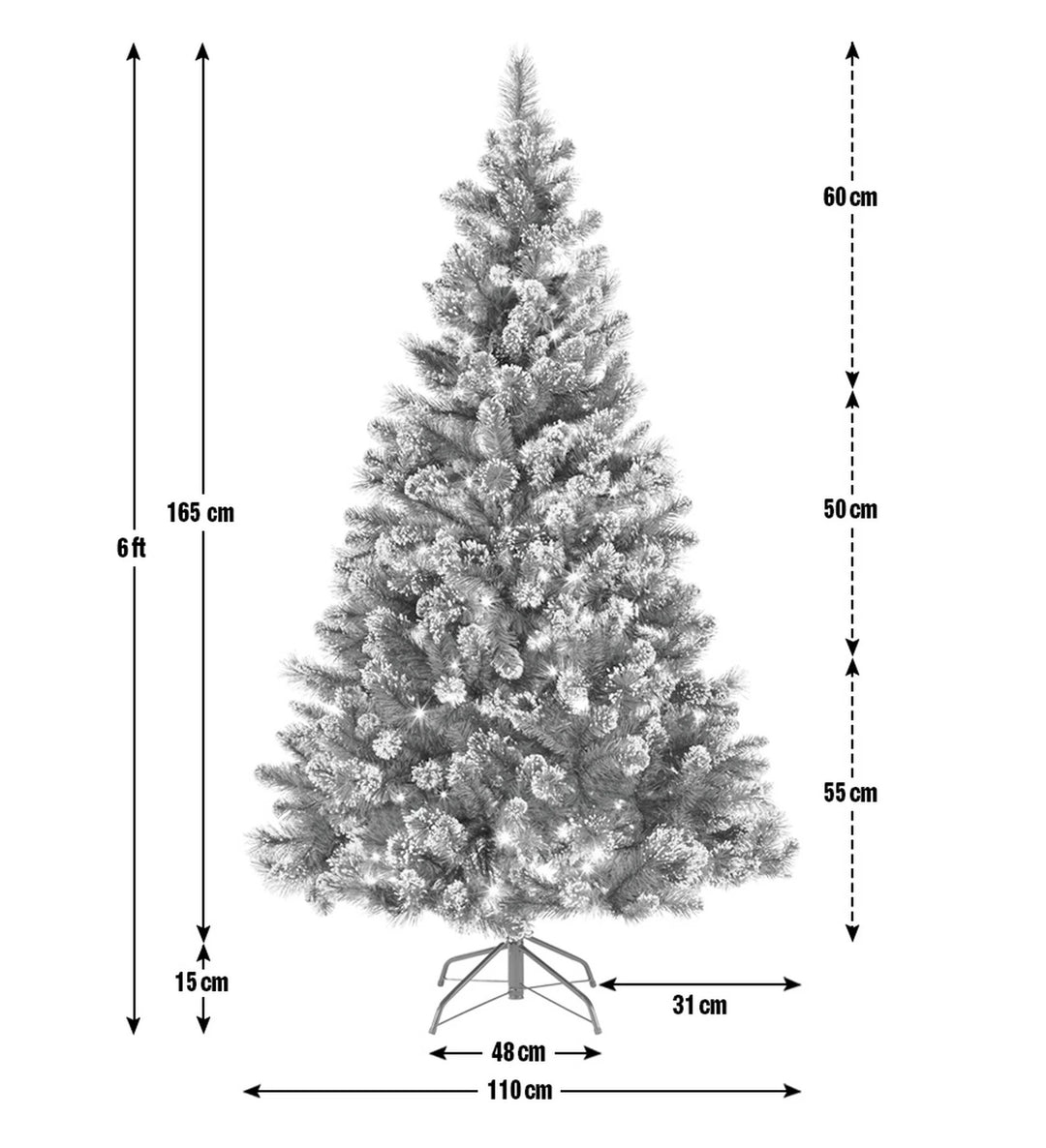 Habitat 6ft Pre-Lit Snow Tipped Christmas Tree - Green
