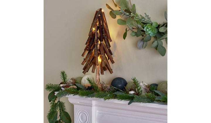 Home Winters Christmas Cabin Tree Light - Brown