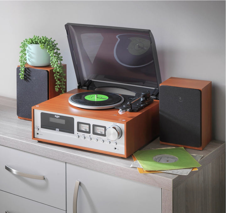 Bush Classic Retro Micro Combo Record Player - Bluetooth - Wood / Black