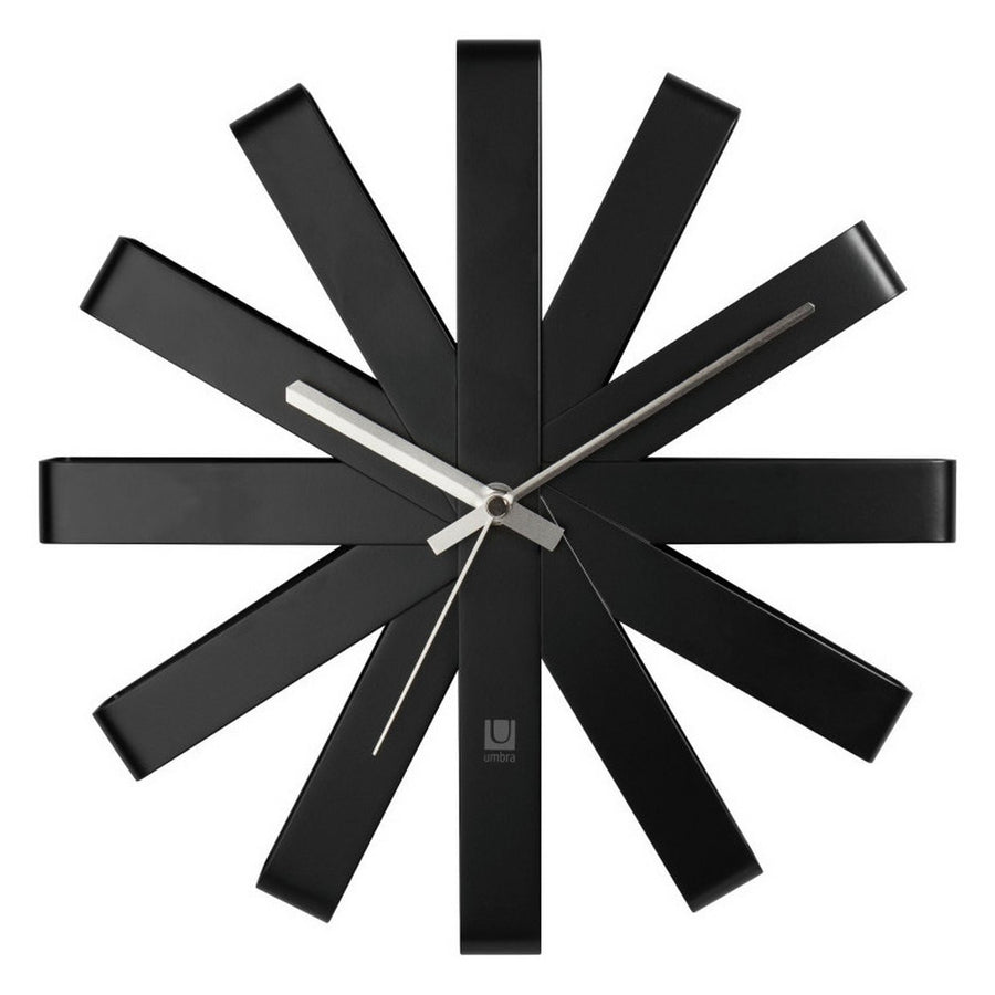 Umbra Ribbon Wall Clock - Black & Silver