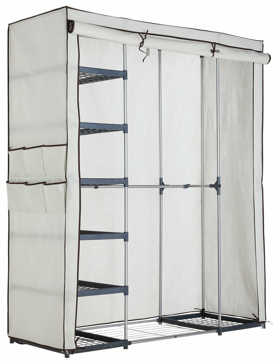 Home Fabric Covered Triple Wardrobe - Cream