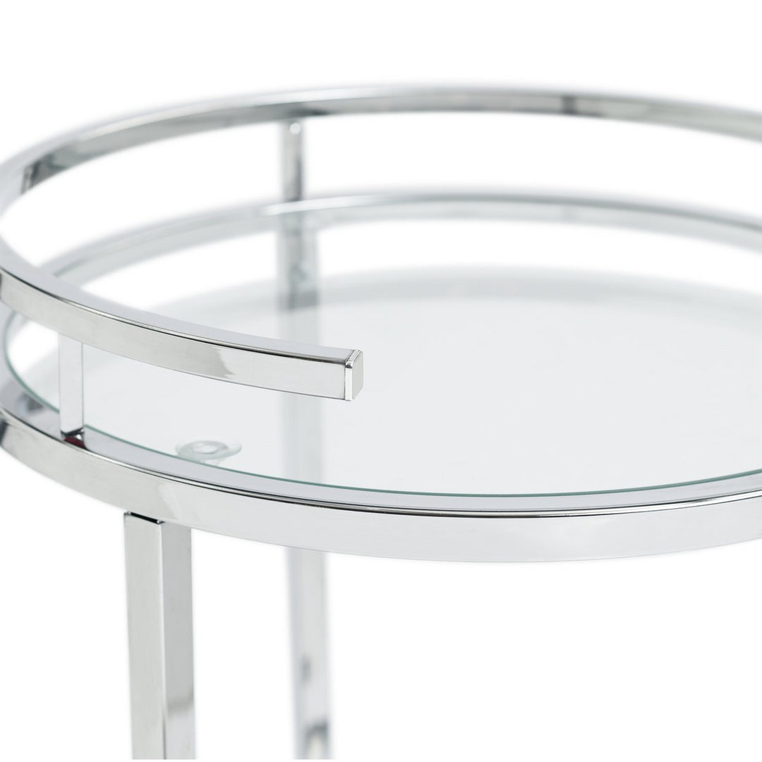 Habitat Chrome & Glass Drinks Trolley With Wheels