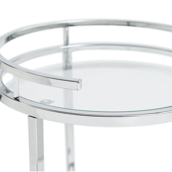 Habitat Chrome & Glass Drinks Trolley With Wheels