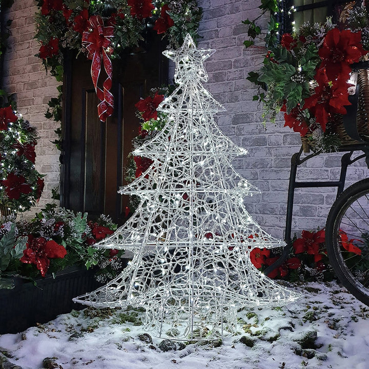 Premier Decorations 3ft Soft Acrylic Pre-Lit Christmas Tree - White