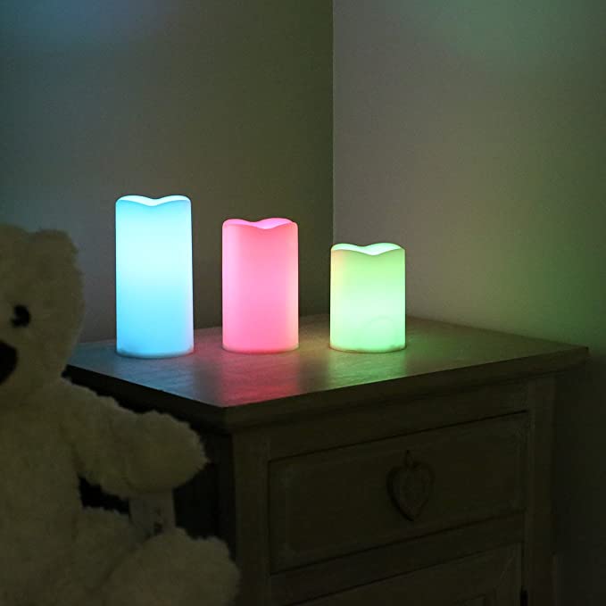 Premier Decorations Battery Operated Colour Changing LED Candles - Set of 3