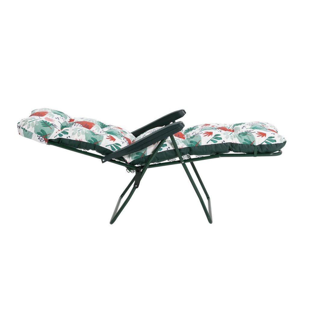 Home Folding Metal Reclining Garden Chair - Green
