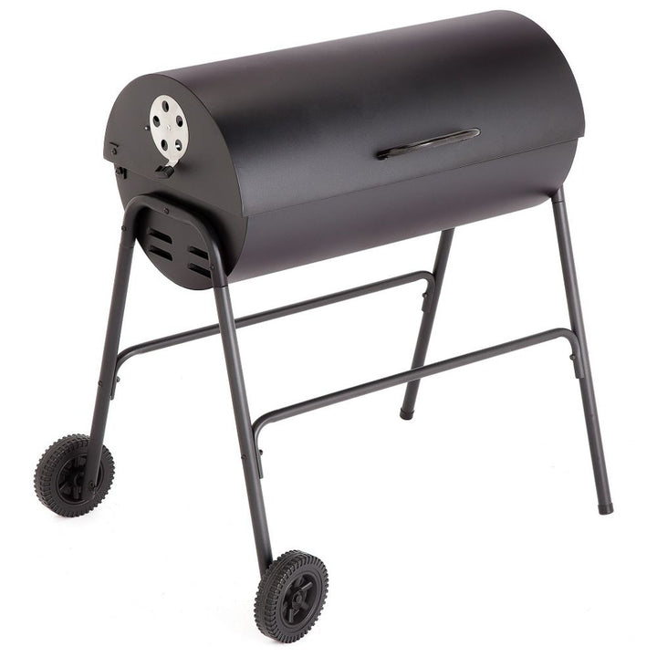 Home Charcoal Oil Drum BBQ &amp; Cover - Black