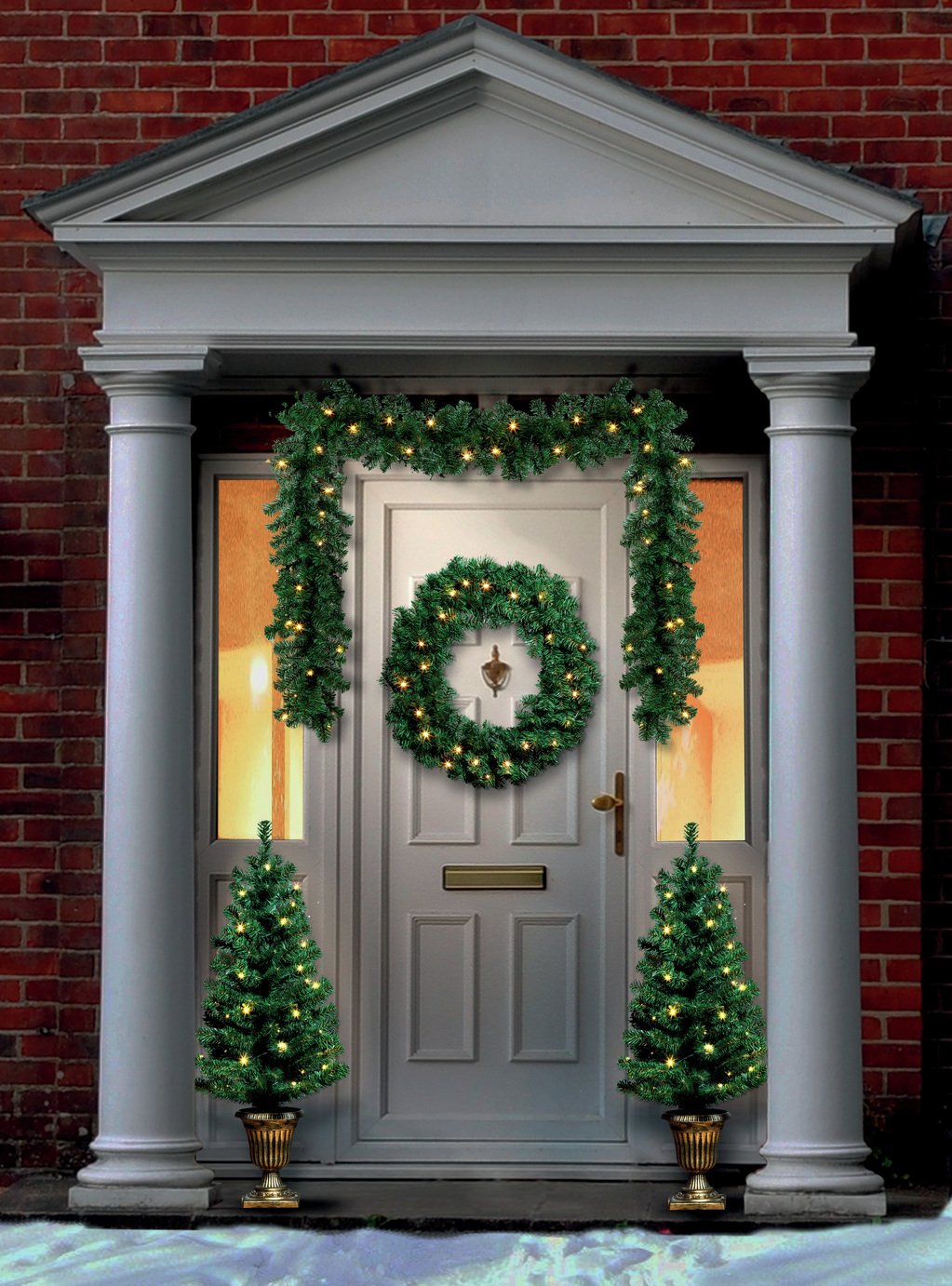 Premier Decorations Pre-Lit Christmas Door Set