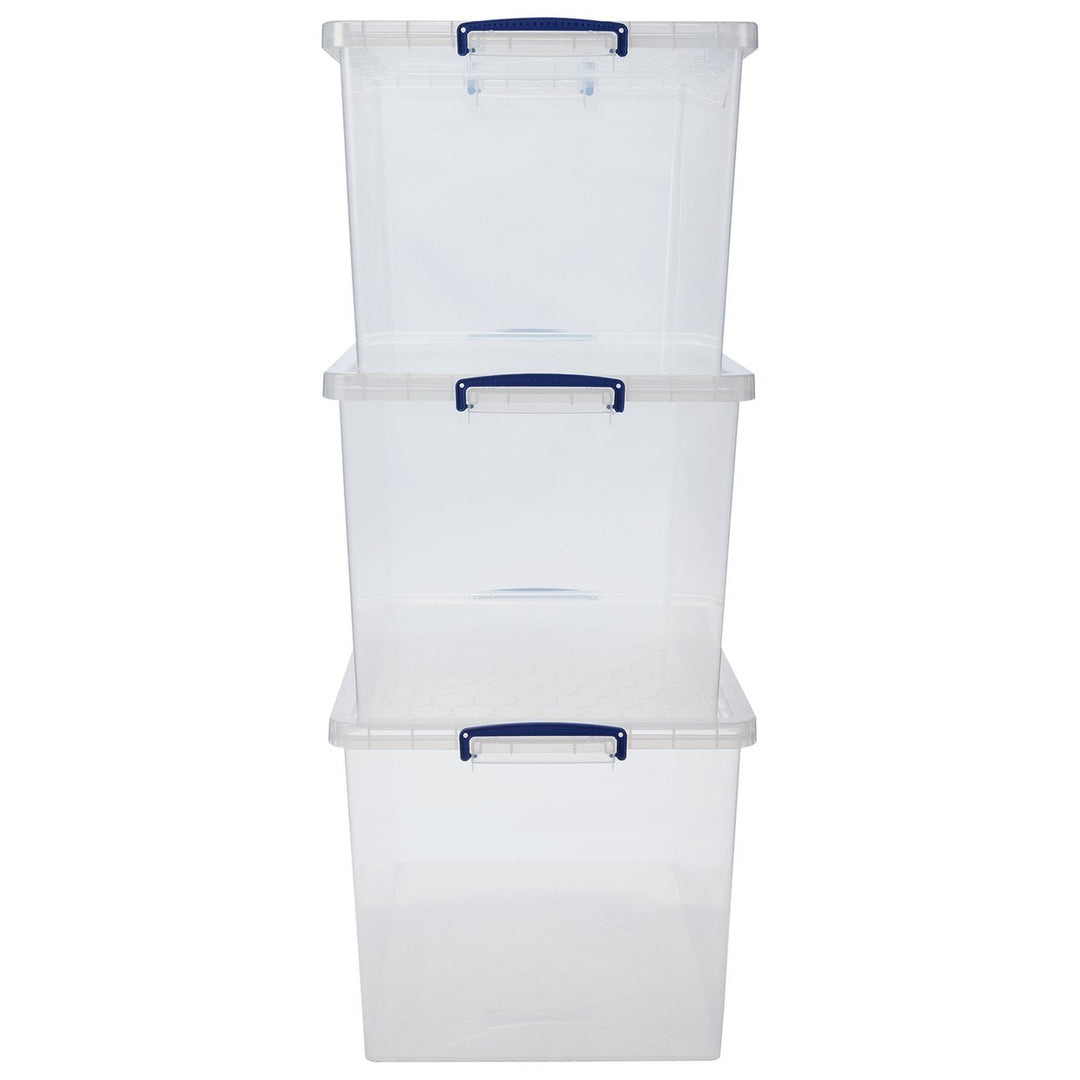 Really Useful 3 x 83 Litre Nesting Boxes - Clear
