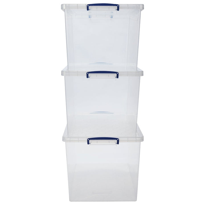 Really Useful 3 x 83 Litre Nesting Boxes - Clear