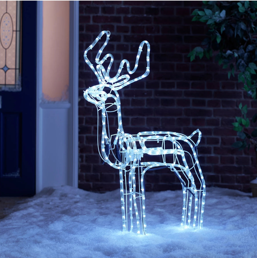 Home LED Animated Nodding Reindeer - Bright White