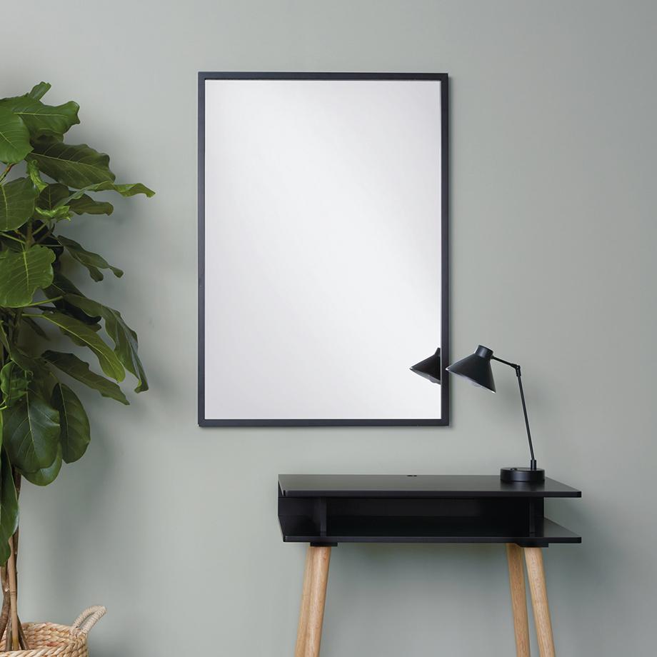 Habitat Dark Birch 70 x 100cm/28 x 39in Rectangular Wall Mirror - Black