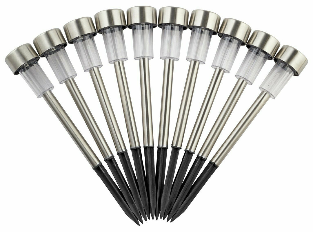 Habitat Set Of 10 Stainless Steel Solar Marker Lights