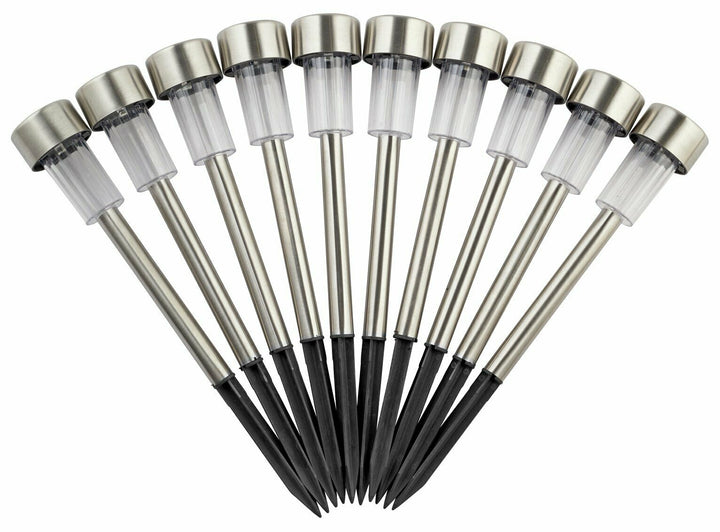 Habitat Set Of 10 Stainless Steel Solar Marker Lights