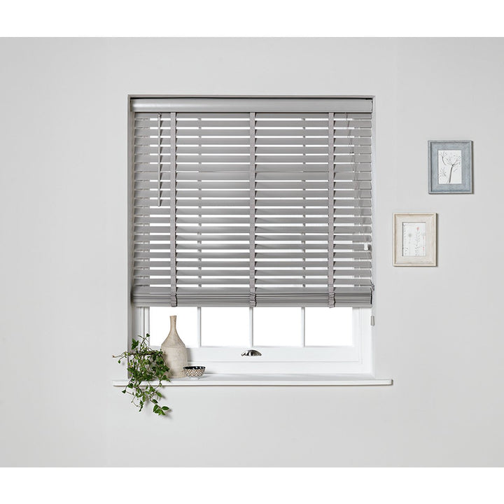 Home Elliott 50mm Wooden Tape Venetian Blind - Grey
