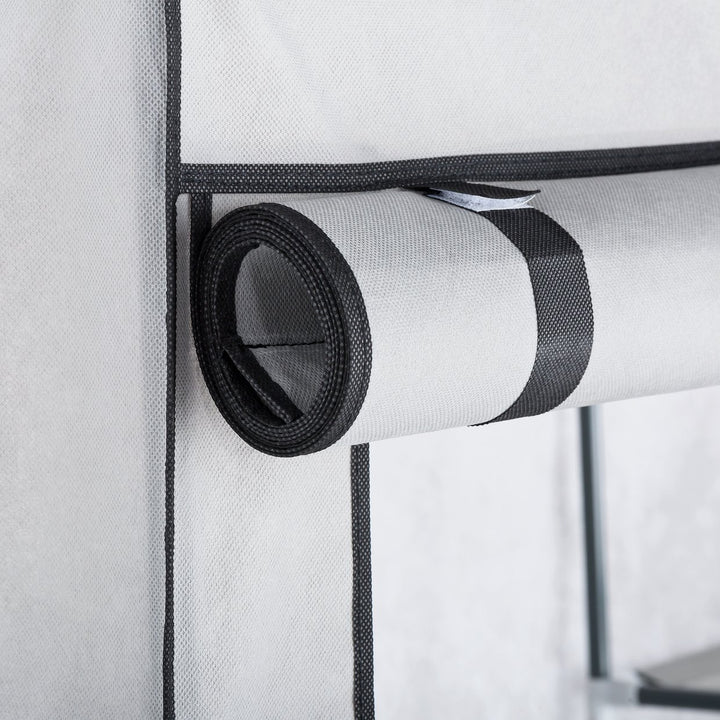 Home Double Modular Fabric Wardrobe - Grey & Black