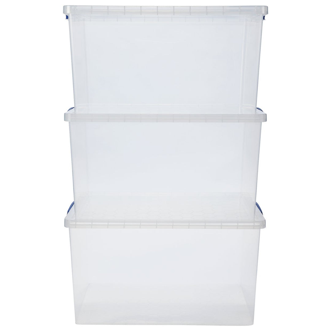 Really Useful 3 x 83 Litre Nesting Boxes - Clear