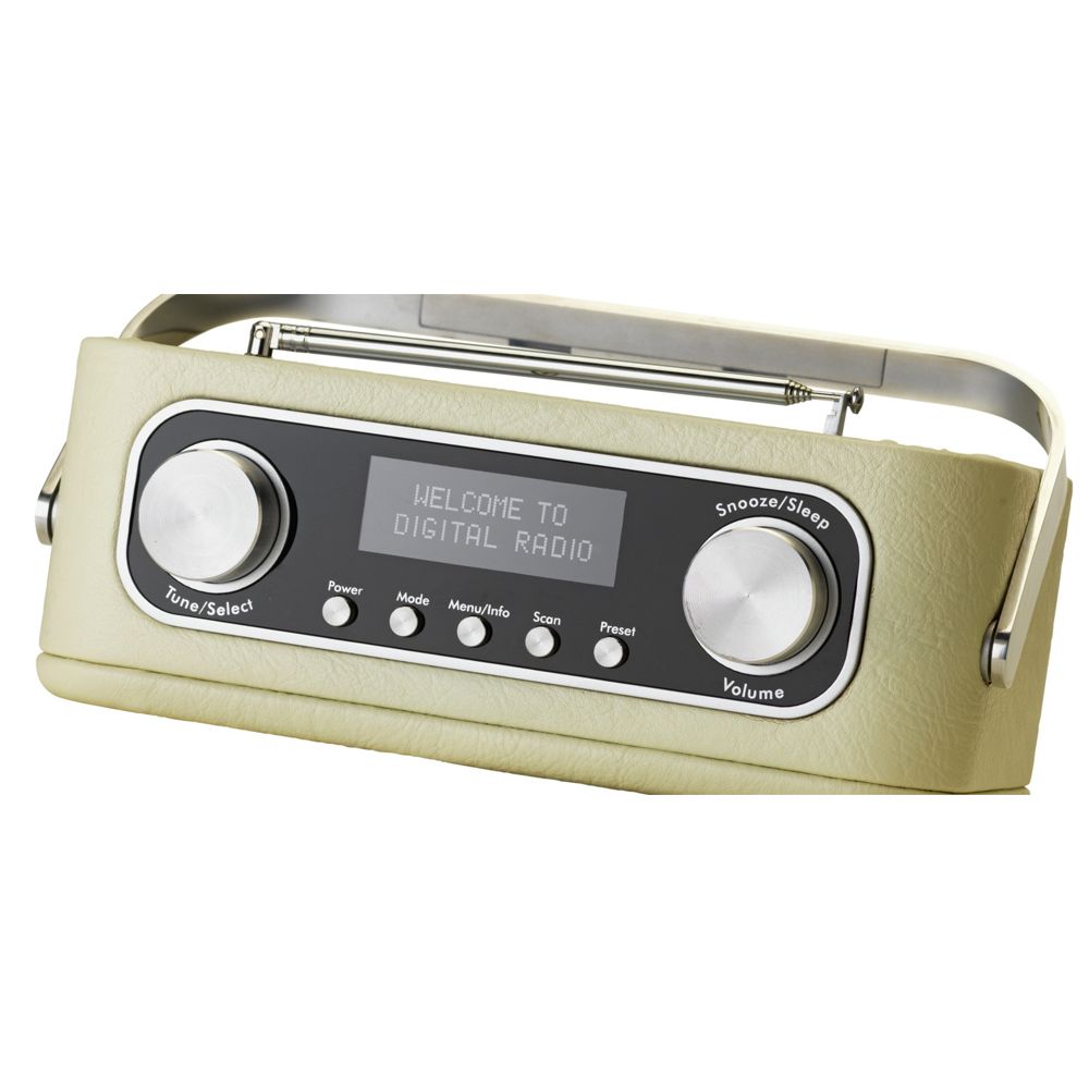 Bush Leather Look Bluetooth Retro DAB Radio - Cream