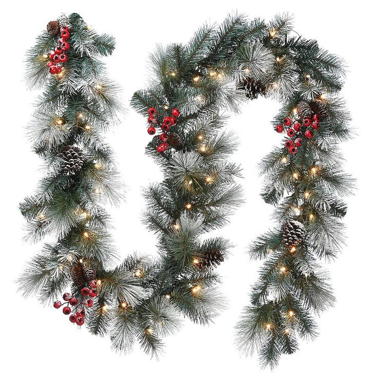 Premier The Tree Company 1.8m Pre Lit LED Snow Tipped Christmas Garland - Green