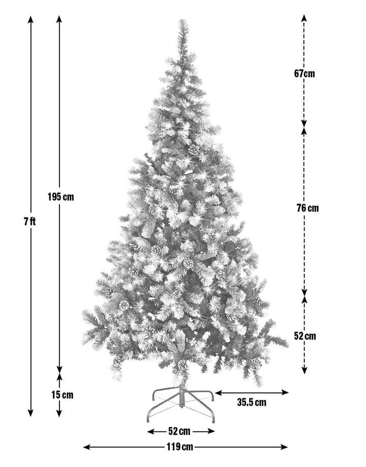 Habitat 7ft Oscar Pre-lit Pine Cone Christmas Tree - Green