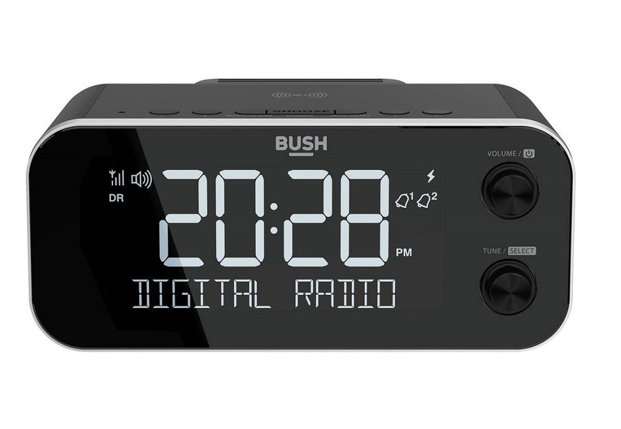 Bush DAB+ Clock Radio With Wireless Charging Dock - Black