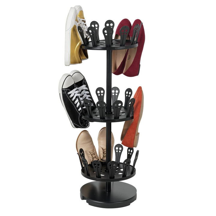 Home Spiral Open Shoe Rack - Black