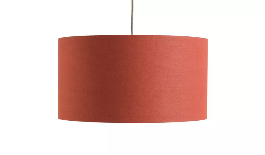 Habitat 49cm Linen Drum Shade - Rust