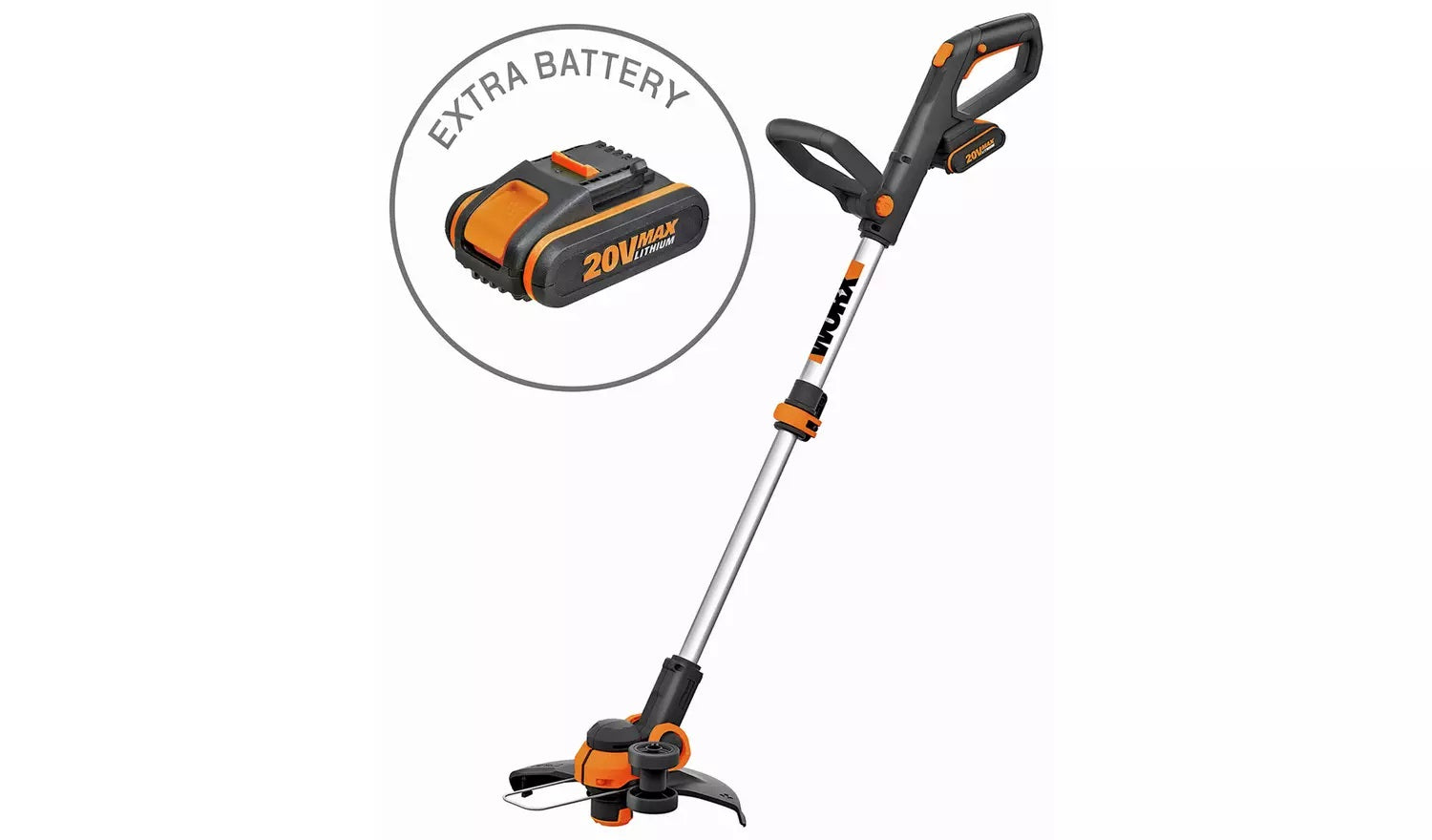WORX WG163E 20V MAX Cordless Grass Trimmer - 2 Batteries