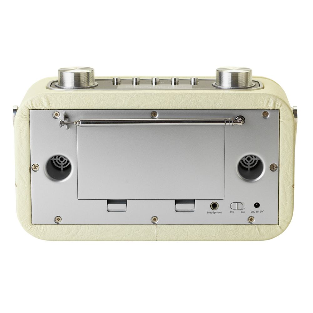 Bush Leather Look Bluetooth Retro DAB Radio - Cream