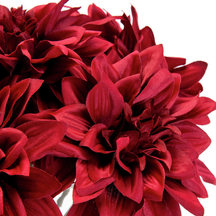 Habitat Artificial Dahlia Arrangement In Glass Vase - Red