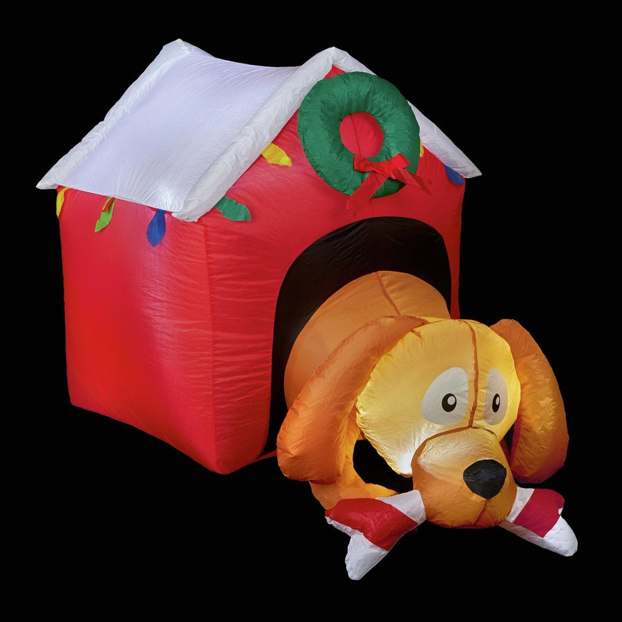Premier Decorations 1.2m Inflatable Dog House Christmas Decoration