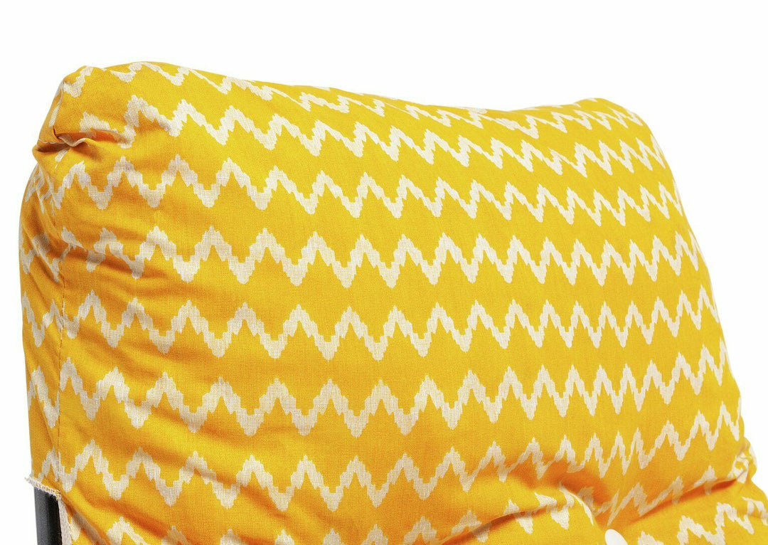 Home Folding Metal Sun Lounger - Yellow