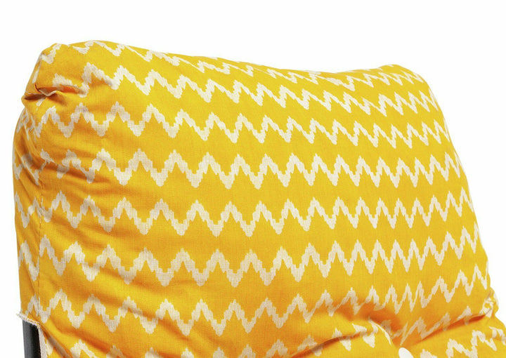 Home Folding Metal Sun Lounger - Yellow