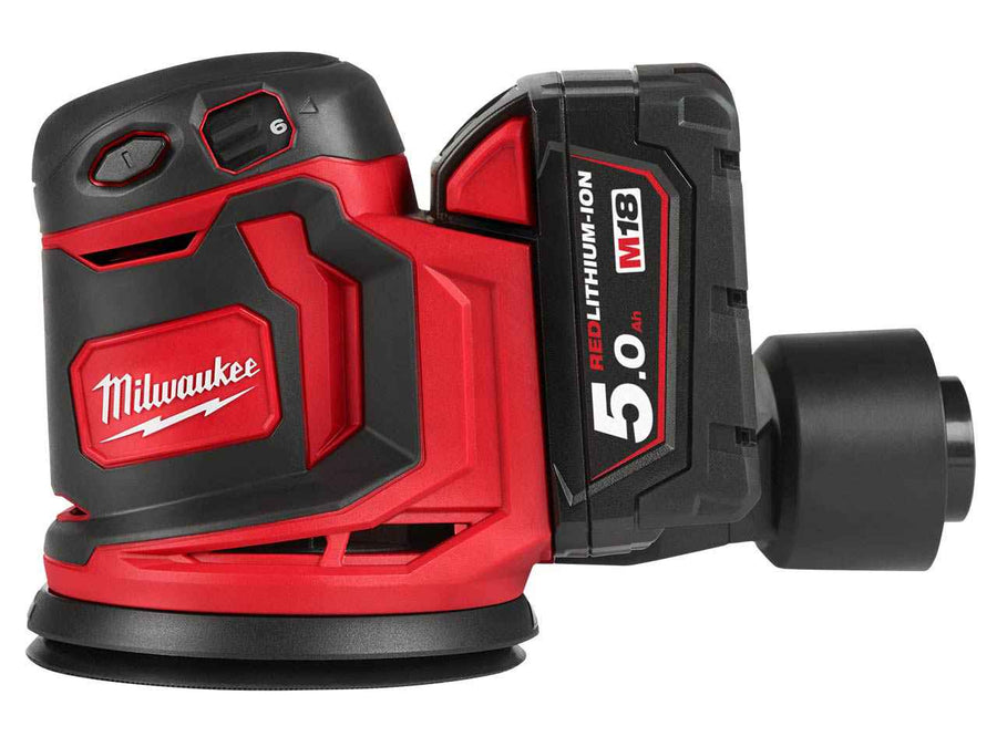 Milwaukee M18BOS125-502B 18v Li-ion Random Orbital Sander - 2 Batteries