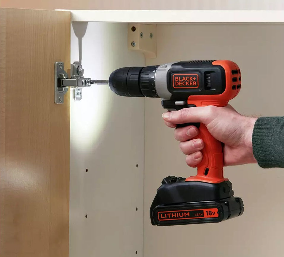 Black + Decker 18V Lithium-ion Drill Driver with Accessories