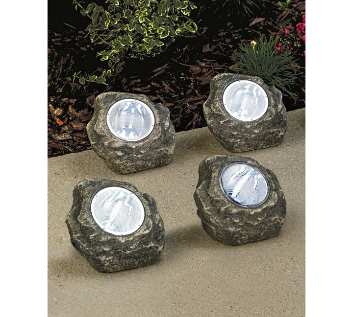 Home Set Of 4 LED Solar Rock Lights