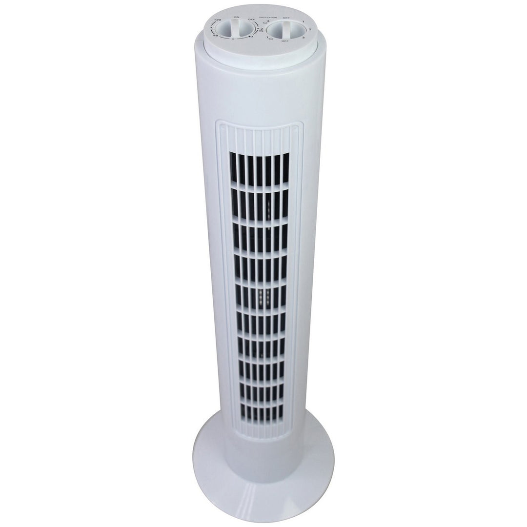 Simple Value White Oscillating Tower Fan - 3 Speed - 29 Inch