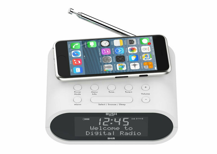 Bush Wireless Charging DAB Clock Radio - White