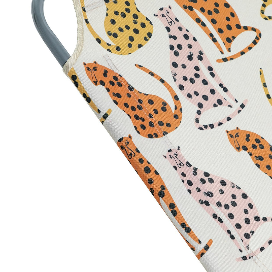 Habitat Folding Metal Sun Lounger - Global Leopard