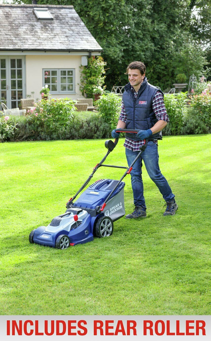 Spear &amp; Jackson 44cm Cordless Rotary Lawnmower &amp; 2 Batteries - 36V