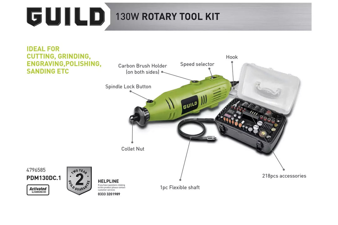 Guild Rotary Tool & 218 Piece Mini Tool Kit (no spanner)