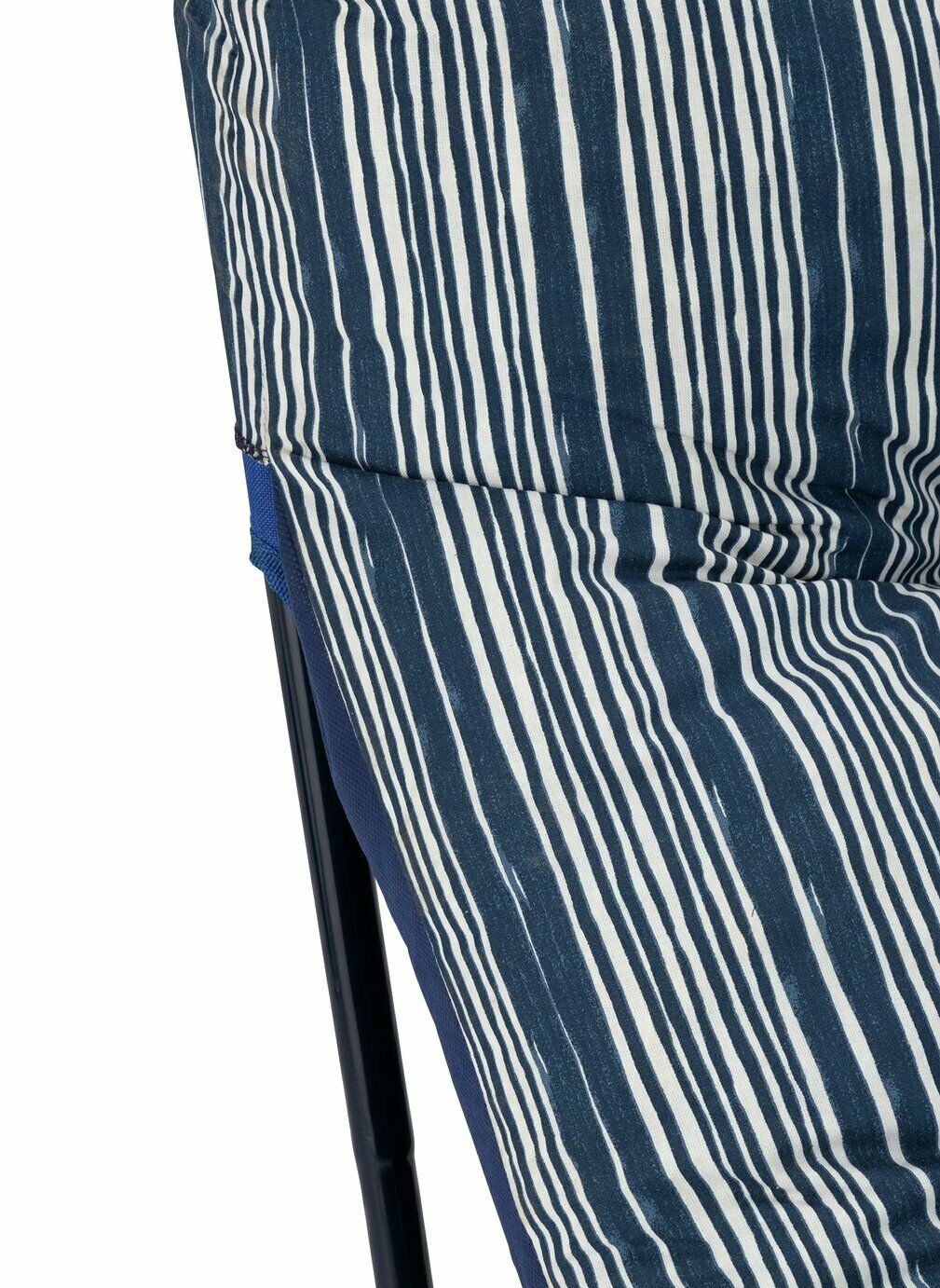 Home Coastal Stripe Folding Metal Sun Lounger - Blue