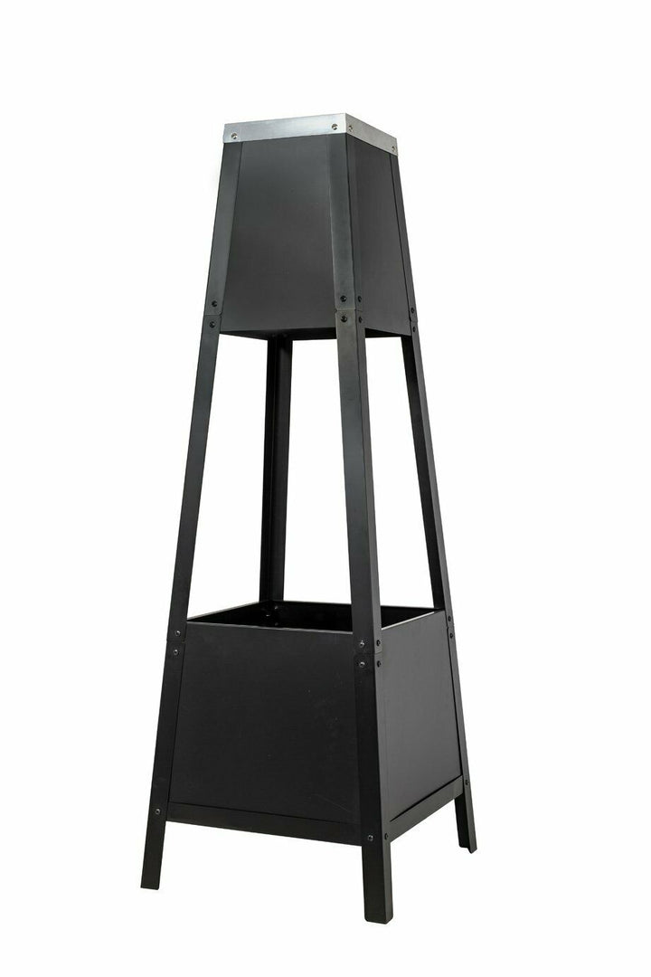 La Hacienda Contemporary Silver Top Chimenea - Black